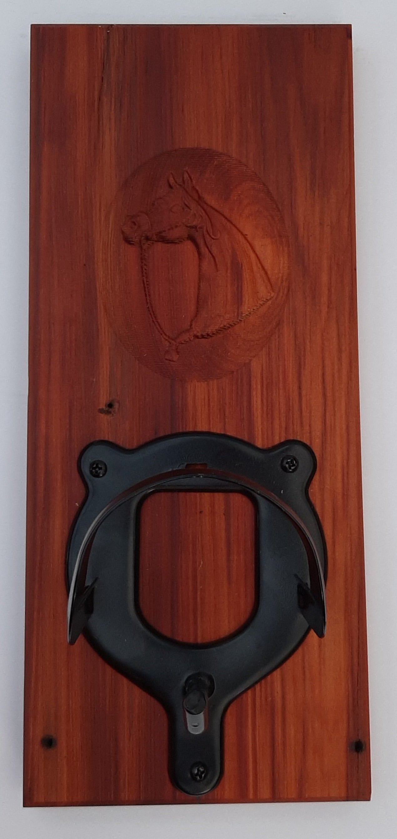 NZ Timber Carved Horse with Bridle Holder