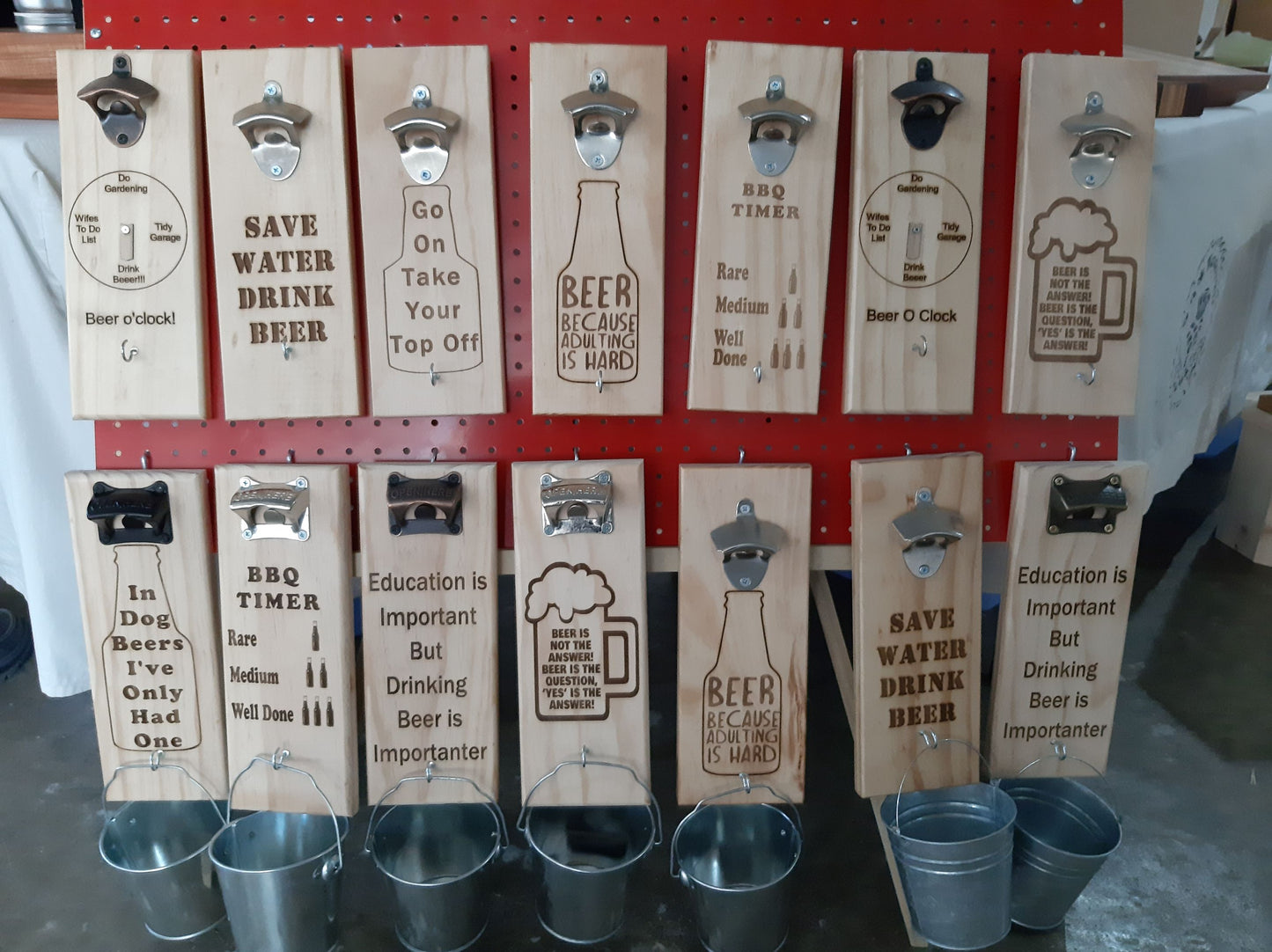 Bottle Opener With Bucket - Various engraved designs available