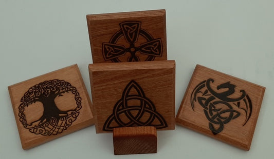 NZ Rimu or Beech Coasters Celtic design